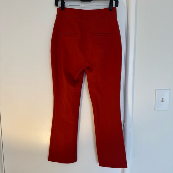 Veronica Beard Tani Ankle-Crop Boot-Cut Pants in Flame - Picture 7 of 15